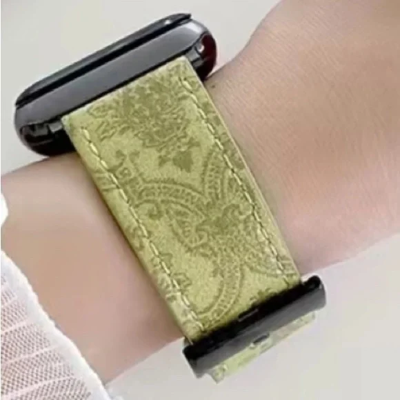 Green Patterned Smartwatch Band - Picture 2 of 2